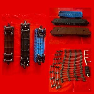 Vintage lionel 6042 open gondola car 6112-86 body gc with Tracks/2 Flatcars